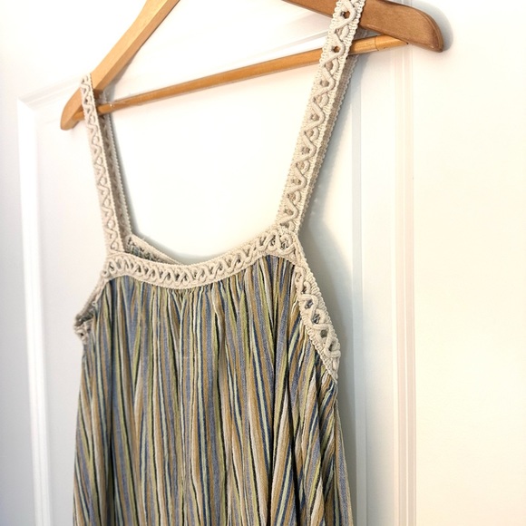 Linen Blend Macrame Strap Maxi Sundress - Picture 4 of 7